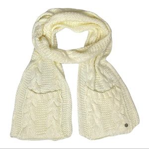 LIZ CLAIBORNE Cable Knit Pocket Scarf Women’s Ivory